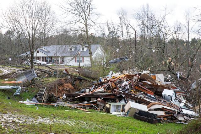 Debris from tornado in Alabama 